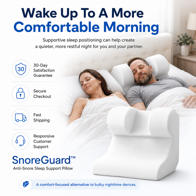 SnoreGuard Anti-Snore Pillow – Wake Up Refreshed With Better Sleep & Comfortable Neck Support