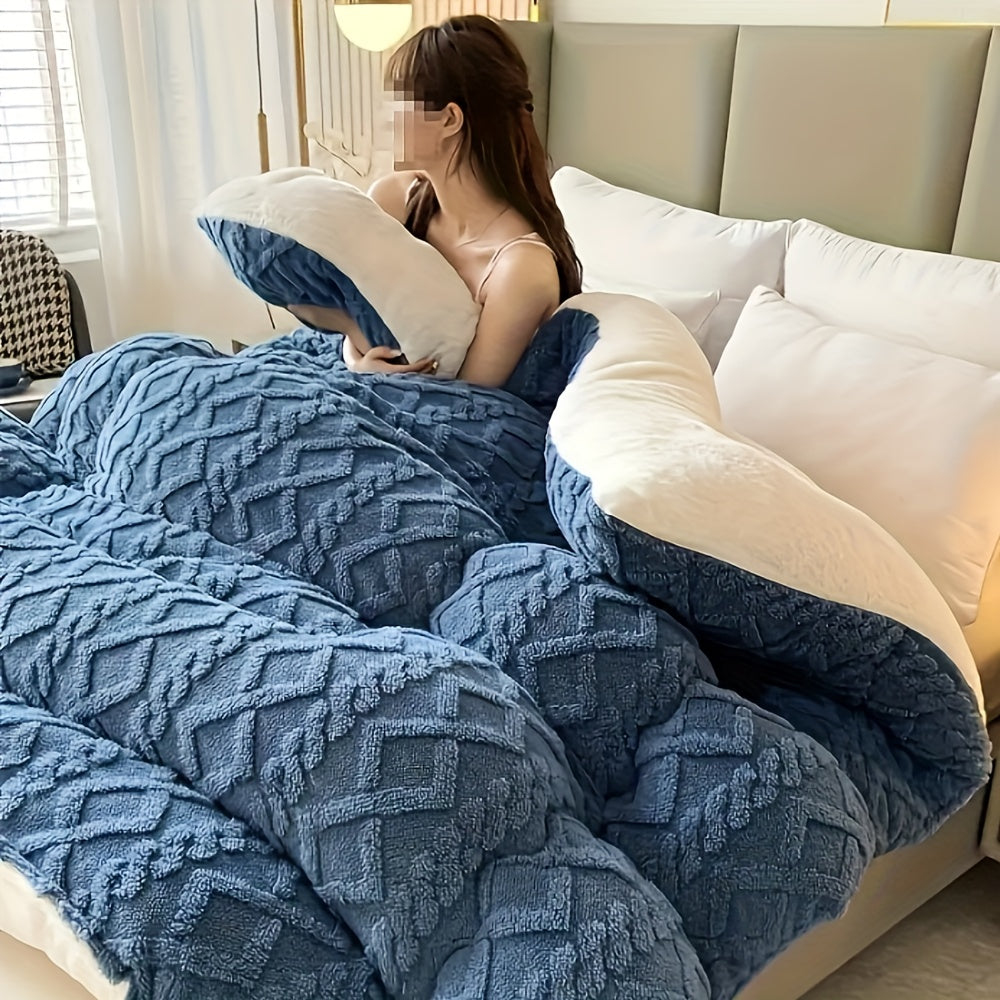 Luxurious Taffeta Comforter – Soft, Thick & Warm All-Season Bedding, Machine Washable Comforter for Bedroom, Guest Room & Hotel Use