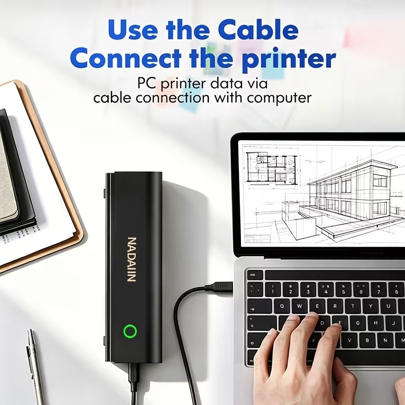 Portable A4 Thermal Printer – Inkless Wireless Printer for Home, Office & Travel