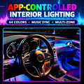 MORNAVIA app-controlled 64-color car interior ambient lighting kit