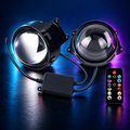 Pair of 3-inch dynamic LED eye lights with controller and remote