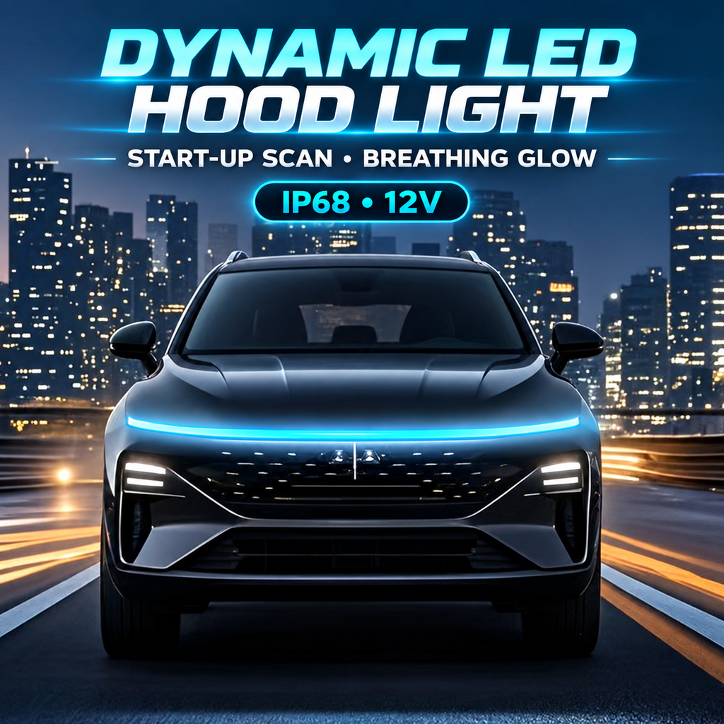 MORNAVIA dynamic LED hood light with start-up scan effect