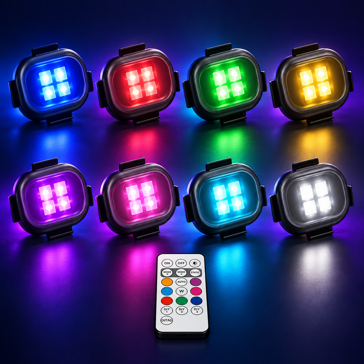 Motorcycle strobe light color modes