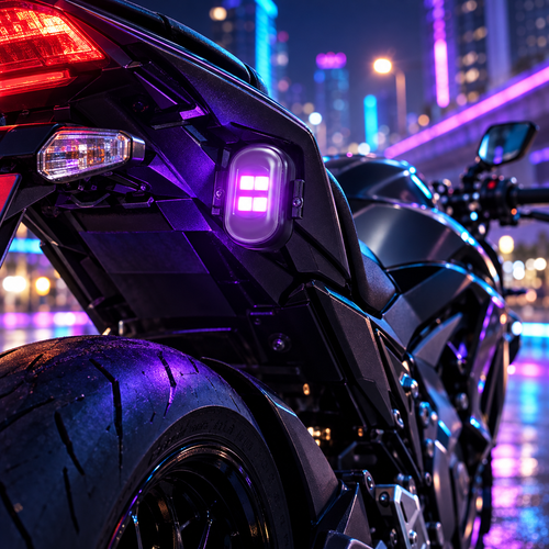 Wireless motorcycle strobe light installed