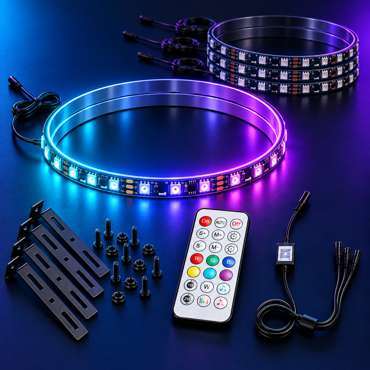 RGB wheel light kit components