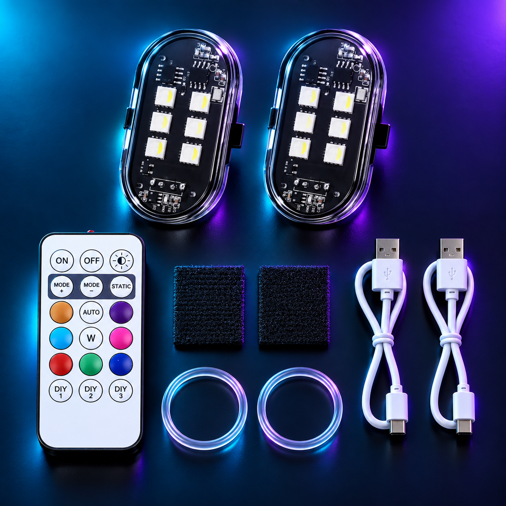 MORNAVIA compact wireless motorcycle strobe set