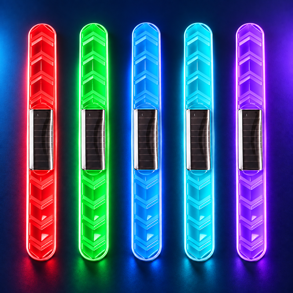 Solar warning light five-color modes