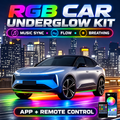 MORNAVIA RGB car underglow kit illuminating an SUV