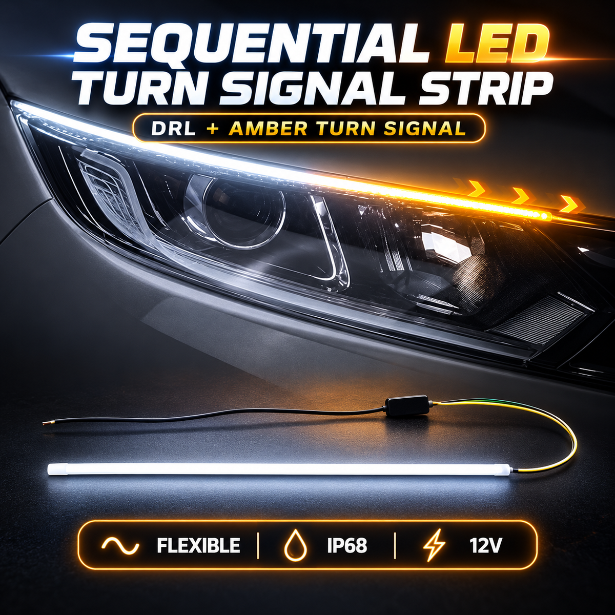 MORNAVIA sequential LED turn signal and DRL strip