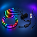 Six-bar RGB vehicle underglow light kit with controller and remote