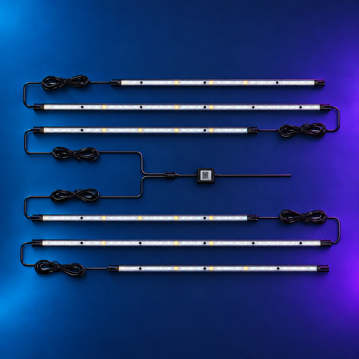 Four short and two long bars in the six-bar underglow kit